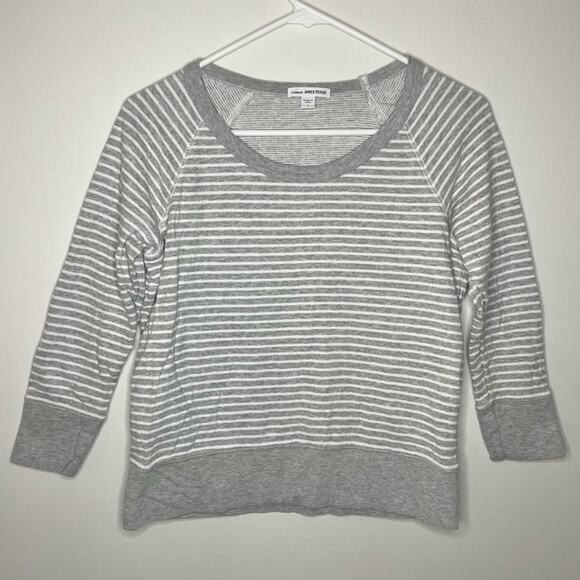 James Perse Standard Striped Raglan Pullover Size 1/S - Picture 3 of 6